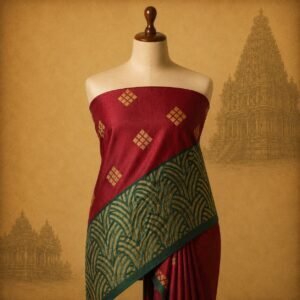 Elegant rich-red  luxury slub cotton