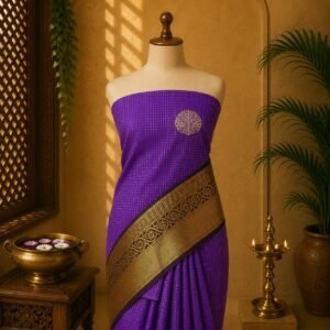 Royal Purple & Antique Gold Korvai Luxury Saree