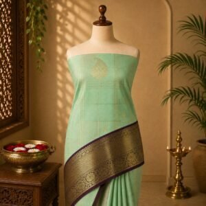 Elegant mint-green Korvai Luxury Saree